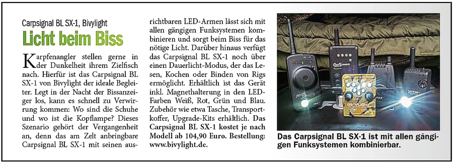 Bivylight Carpsignal BL SX-1 - 1000fach bewährt, Qualität aus Germany!