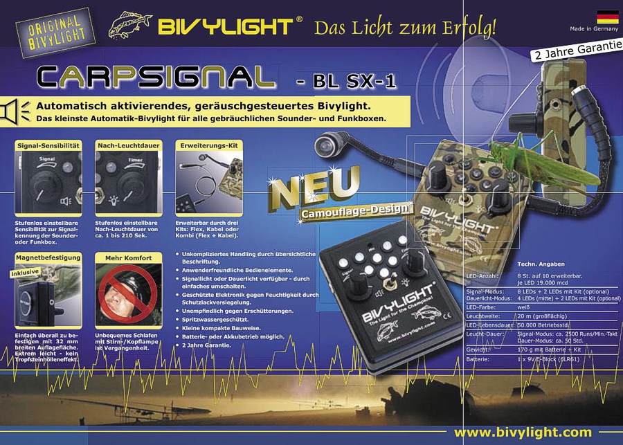 Bivylight Carpsignal BL SX-1 - 1000fach bewährt, Qualität aus Germany!